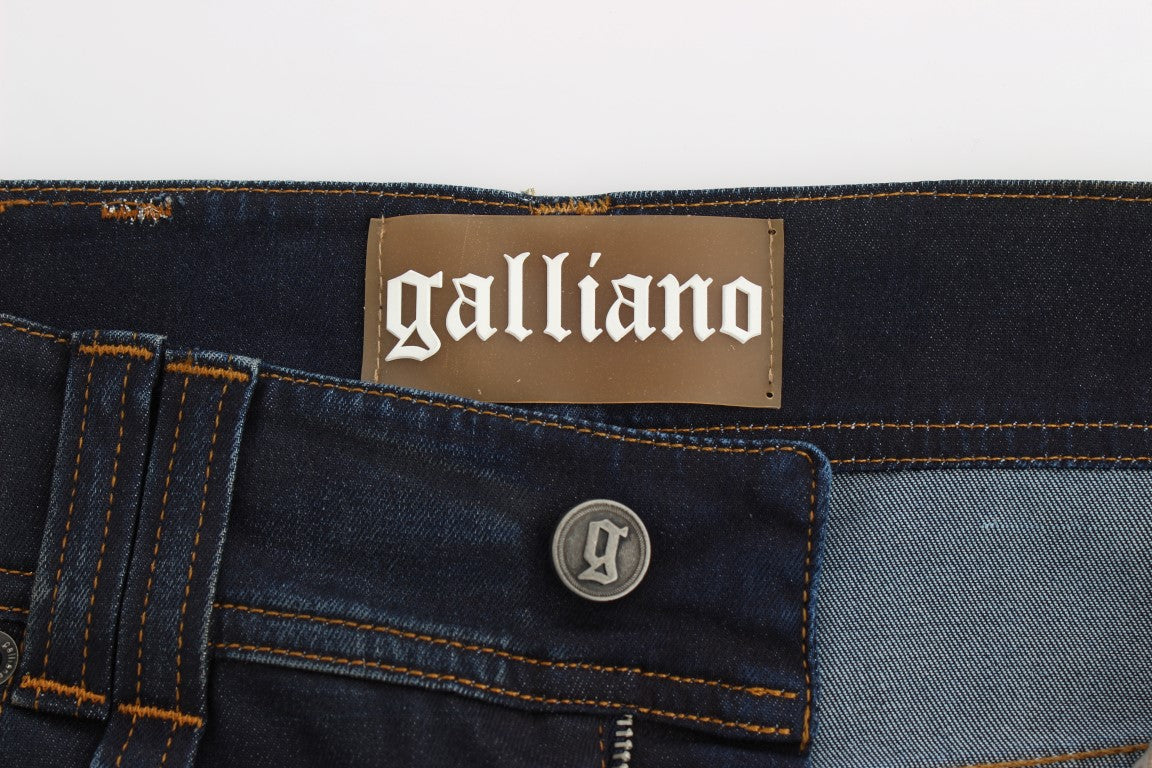 John Galliano Blue Wash Boyfriend Jeans aus Baumwollmischung