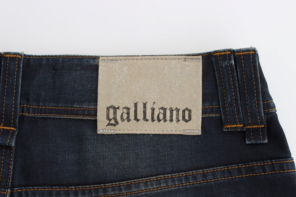 John Galliano Blue Wash Boyfriend Jeans aus Baumwollmischung