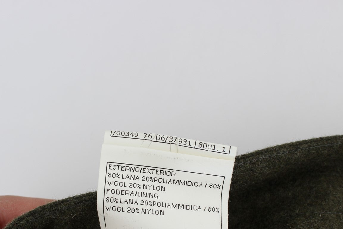Ermanno Scervino Grüne Cargo-Hose aus Wollgemisch in lockerer Passform