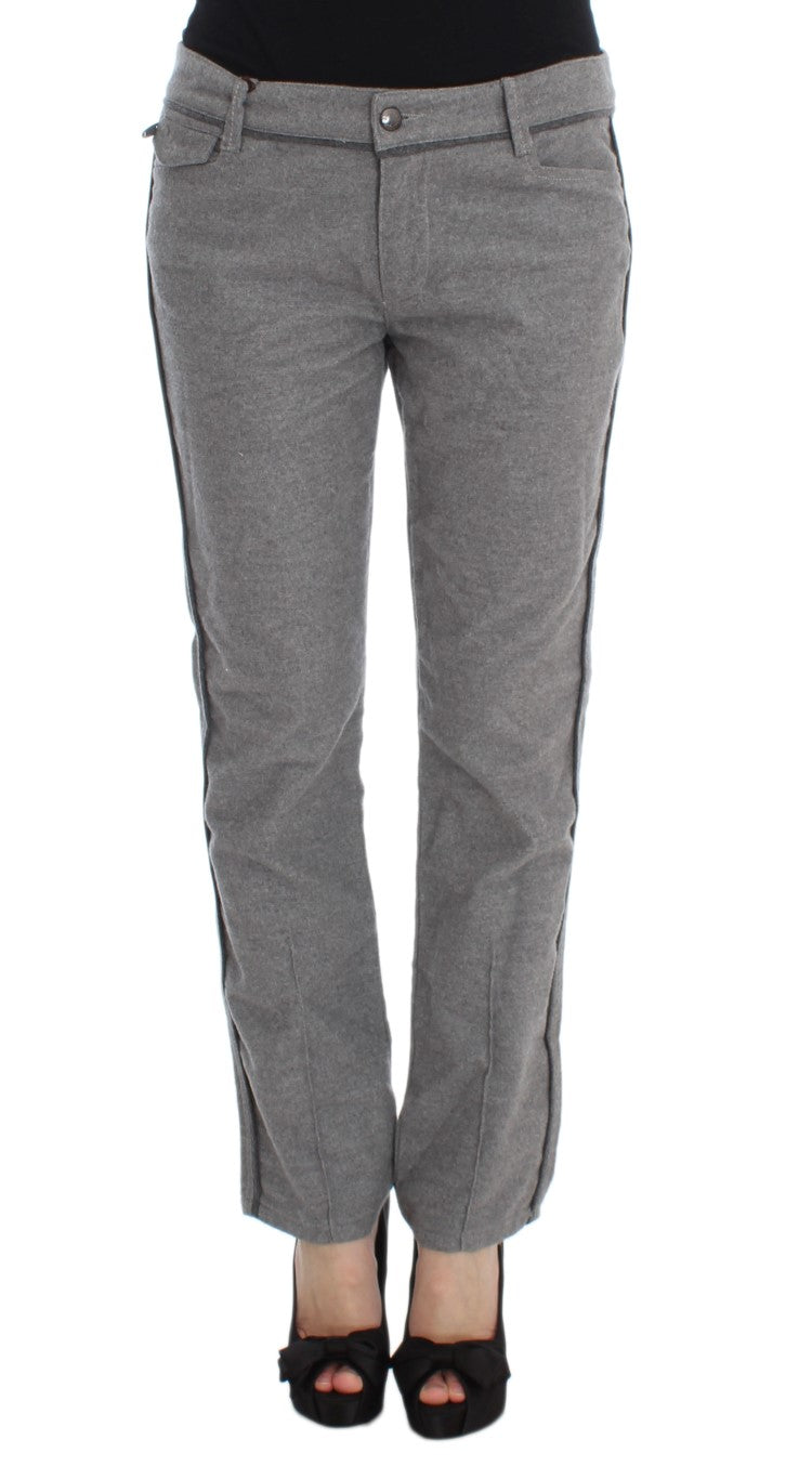 Ermanno Scervino Graue Legere Hose mit geradem Schnitt aus Baumwolle
