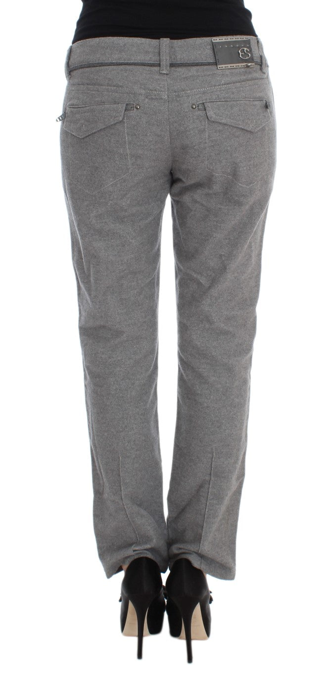 Ermanno Scervino Graue Legere Hose mit geradem Schnitt aus Baumwolle