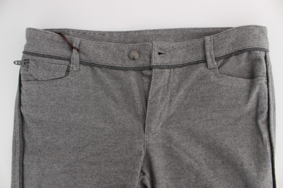 Ermanno Scervino Graue Legere Hose mit geradem Schnitt aus Baumwolle