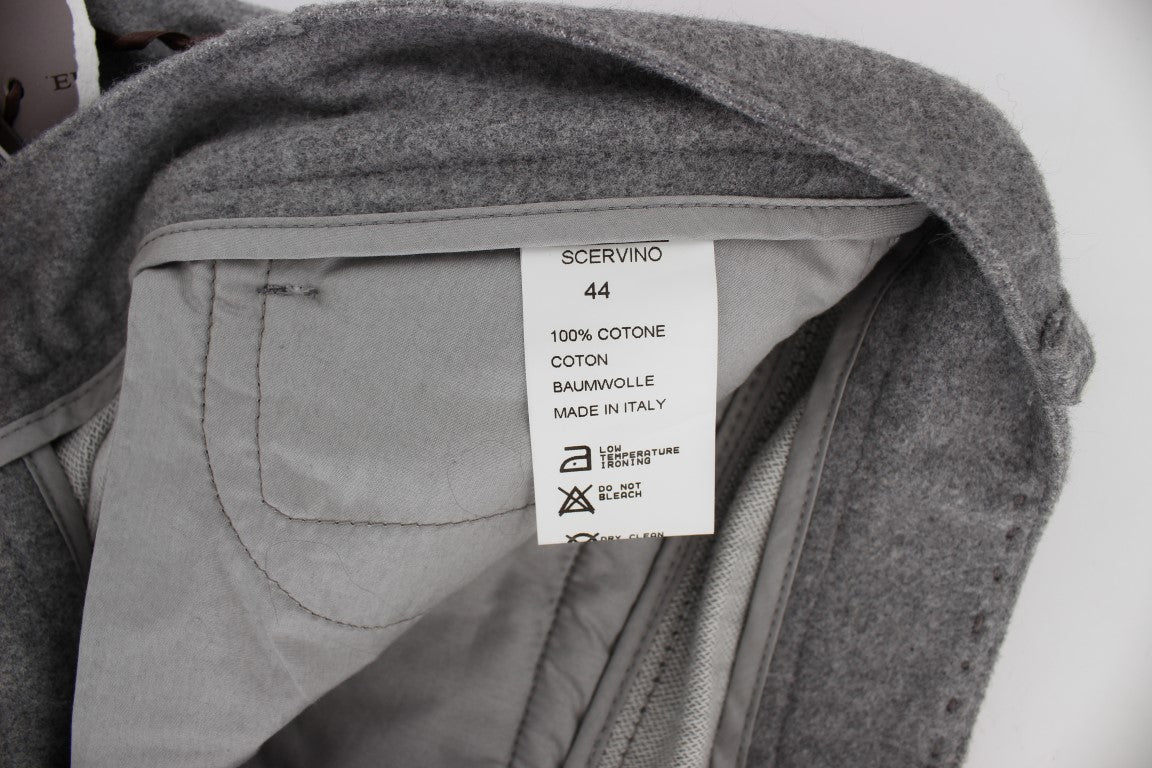 Ermanno Scervino Graue Legere Hose mit geradem Schnitt aus Baumwolle