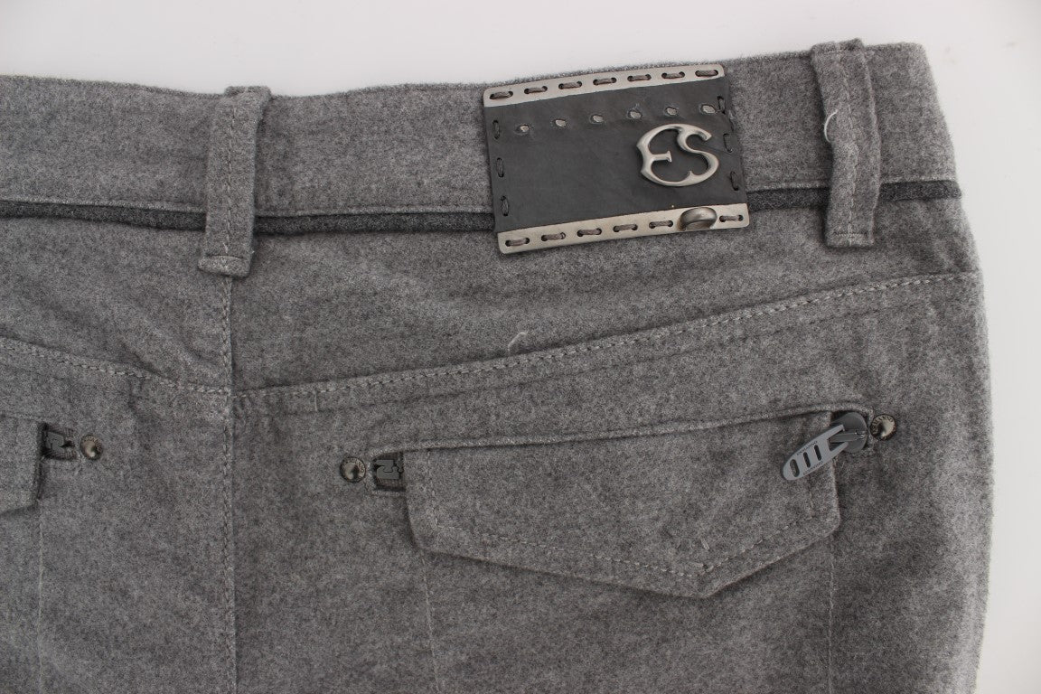 Ermanno Scervino Graue Legere Hose mit geradem Schnitt aus Baumwolle