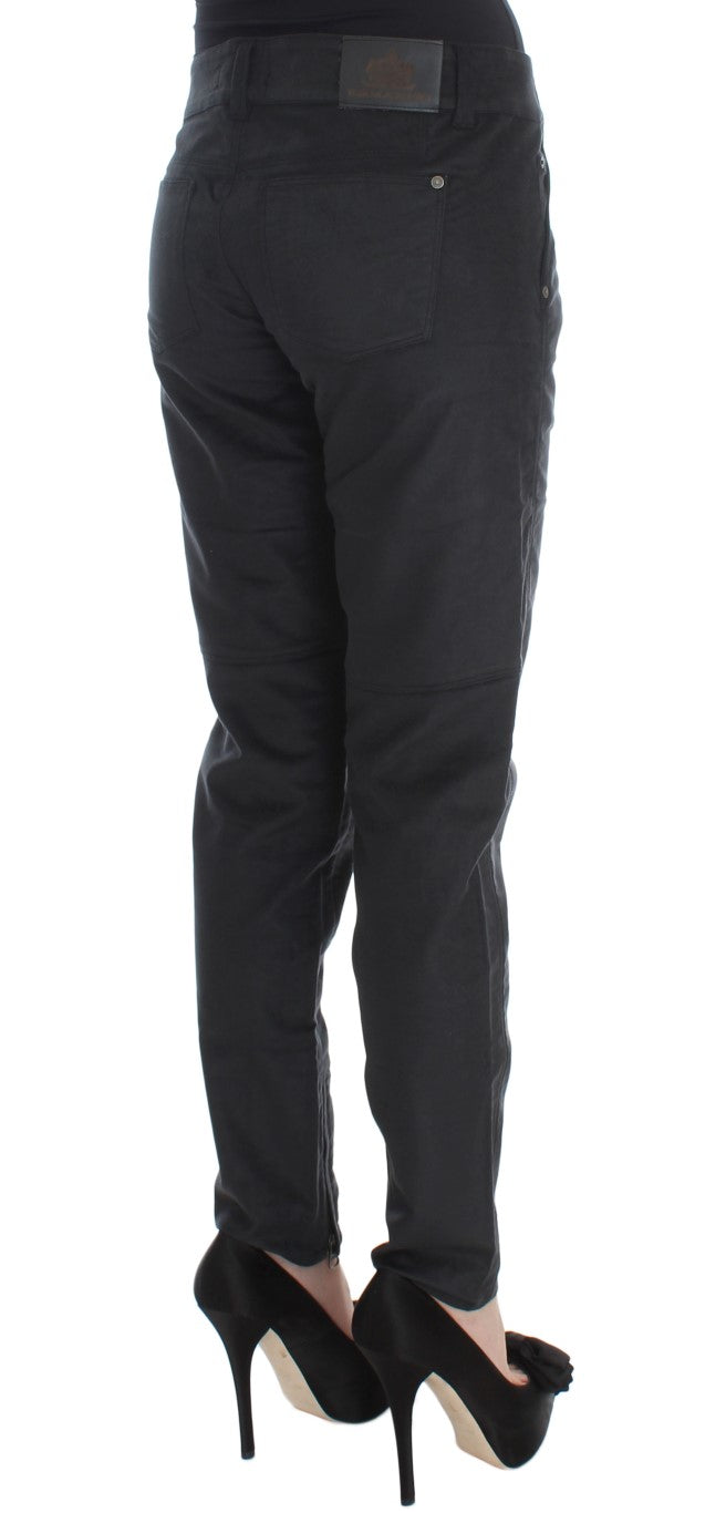 Ermanno Scervino Zwart Katoenmix Regular Fit Broek