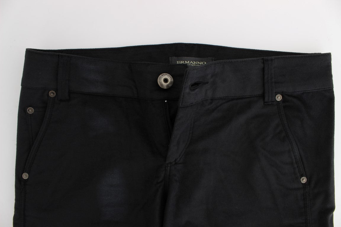 Ermanno Scervino Zwart Katoenmix Regular Fit Broek