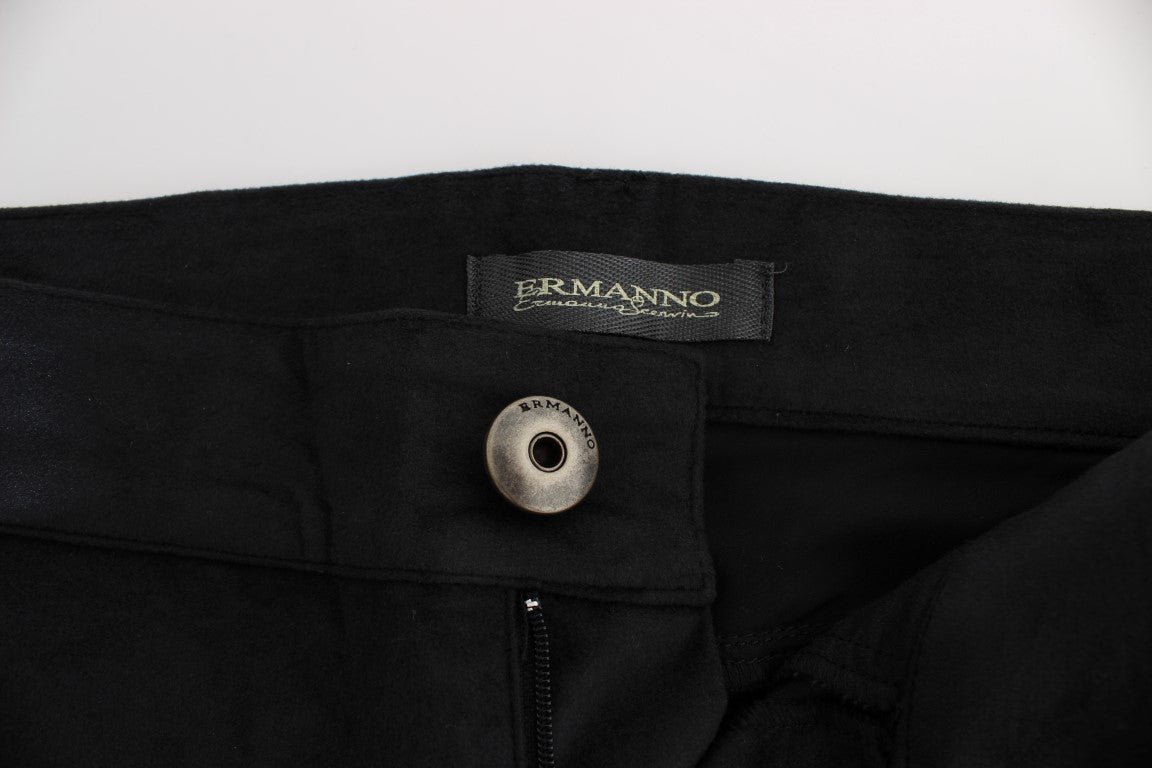 Ermanno Scervino Zwart Katoenmix Regular Fit Broek