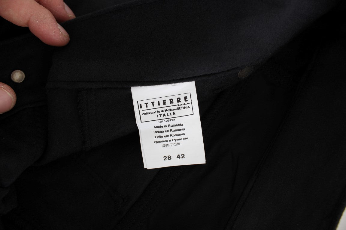 Ermanno Scervino Zwart Katoenmix Regular Fit Broek