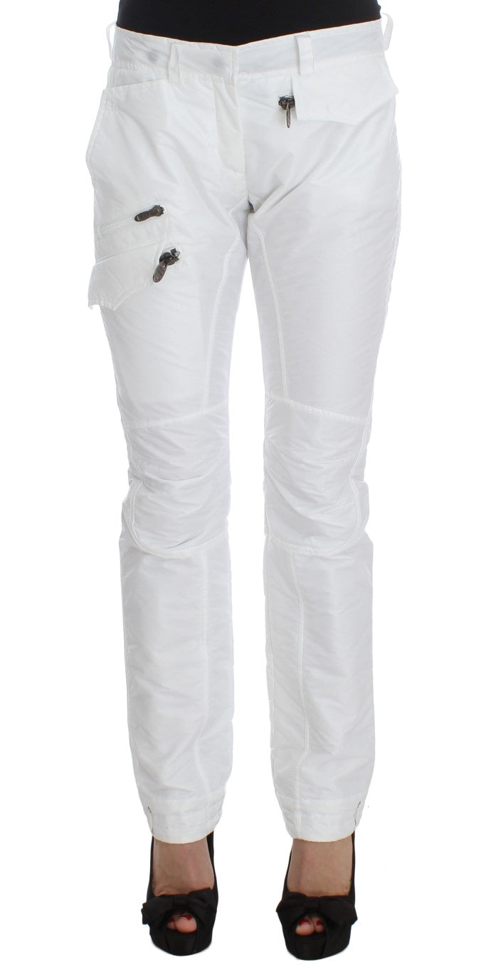 Ermanno Scervino Weiße Nylon Wattierte Slim Fit Cargohose