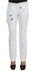 Ermanno Scervino Weiße Nylon Wattierte Slim Fit Cargohose