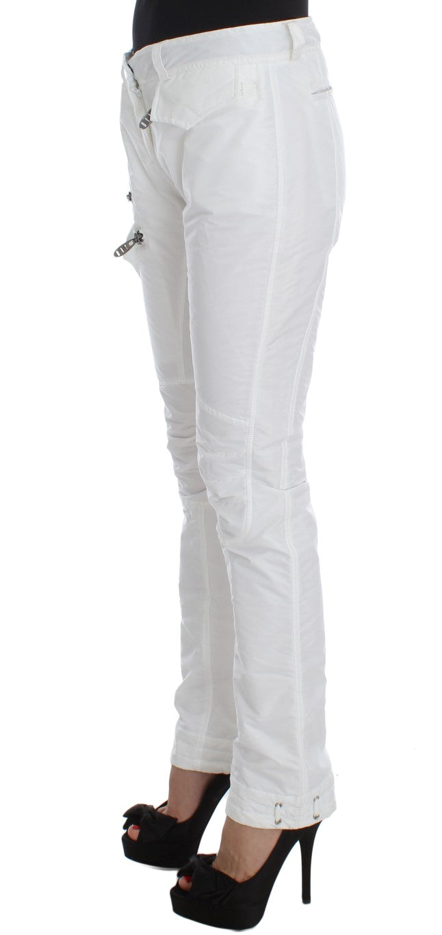 Ermanno Scervino Weiße Nylon Wattierte Slim Fit Cargohose