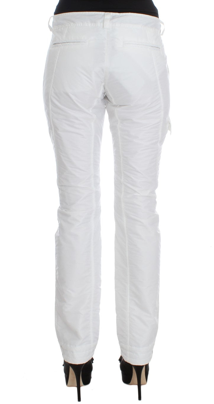 Ermanno Scervino Weiße Nylon Wattierte Slim Fit Cargohose