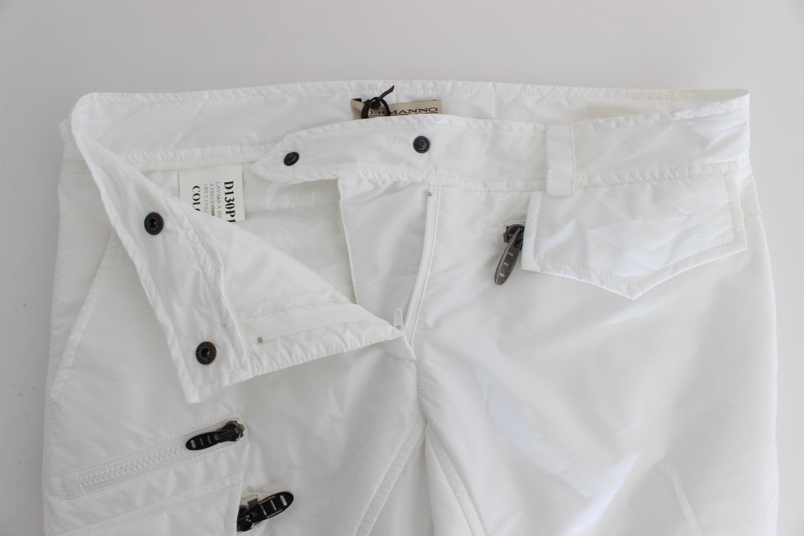 Ermanno Scervino Weiße Nylon Wattierte Slim Fit Cargohose