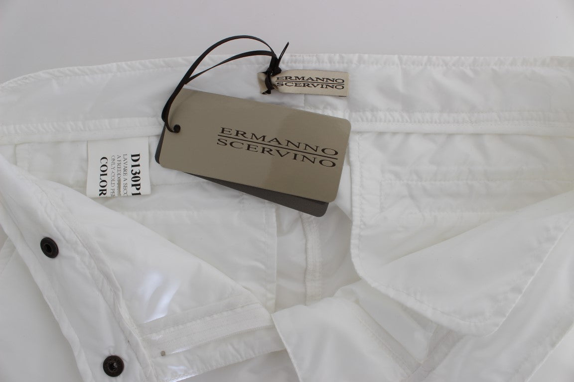 Ermanno Scervino Weiße Nylon Wattierte Slim Fit Cargohose