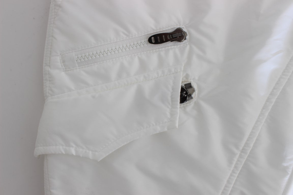 Ermanno Scervino Weiße Nylon Wattierte Slim Fit Cargohose