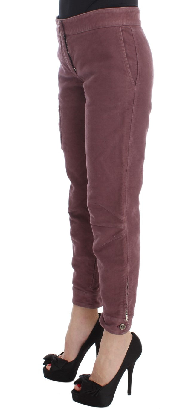 Ermanno Scervino Bordeaux Katoenen Cropped Cargo Broek