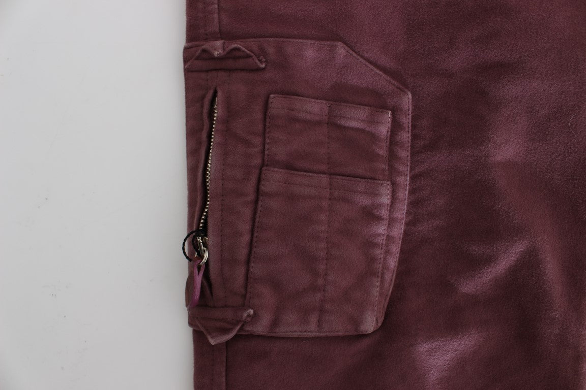 Ermanno Scervino Bordeaux Katoenen Cropped Cargo Broek