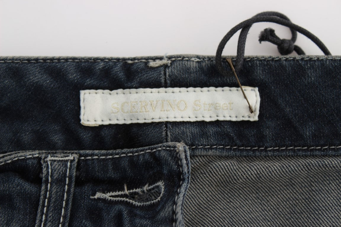 Ermanno Scervino Blauwe Slim Fit Jeans van Katoenmix