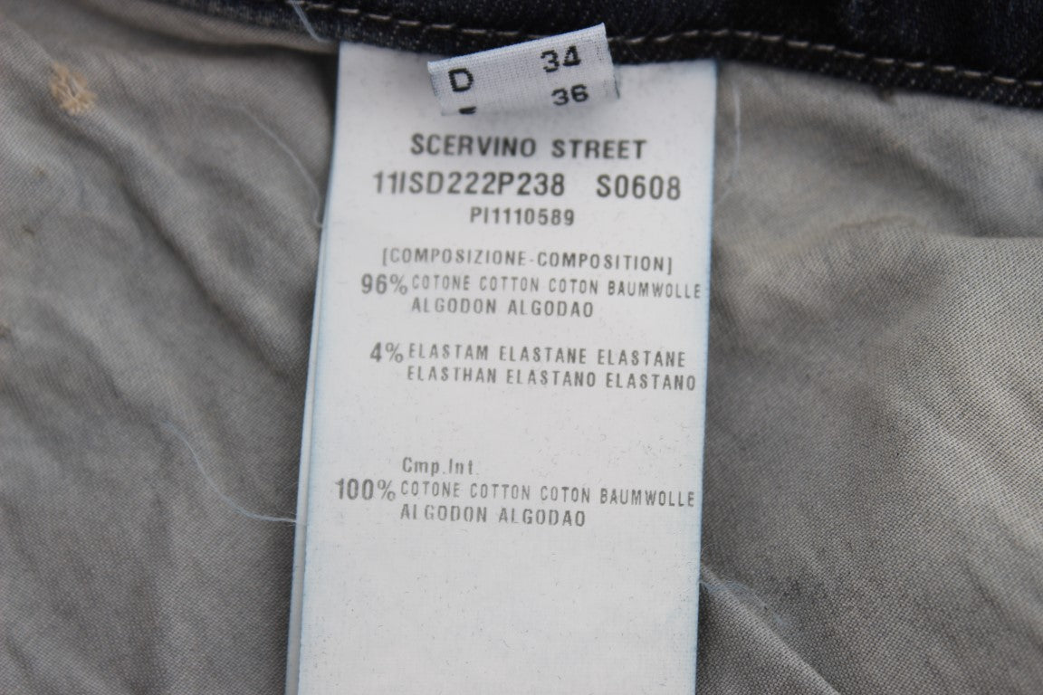 Ermanno Scervino Blauwe Slim Fit Jeans van Katoenmix