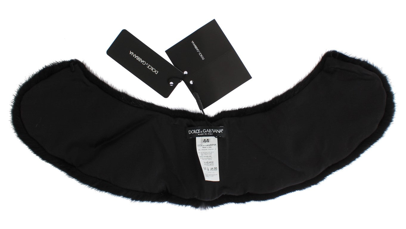 Dolce & Gabbana Schulterkragen-Schal aus schwarzem Nerzfell