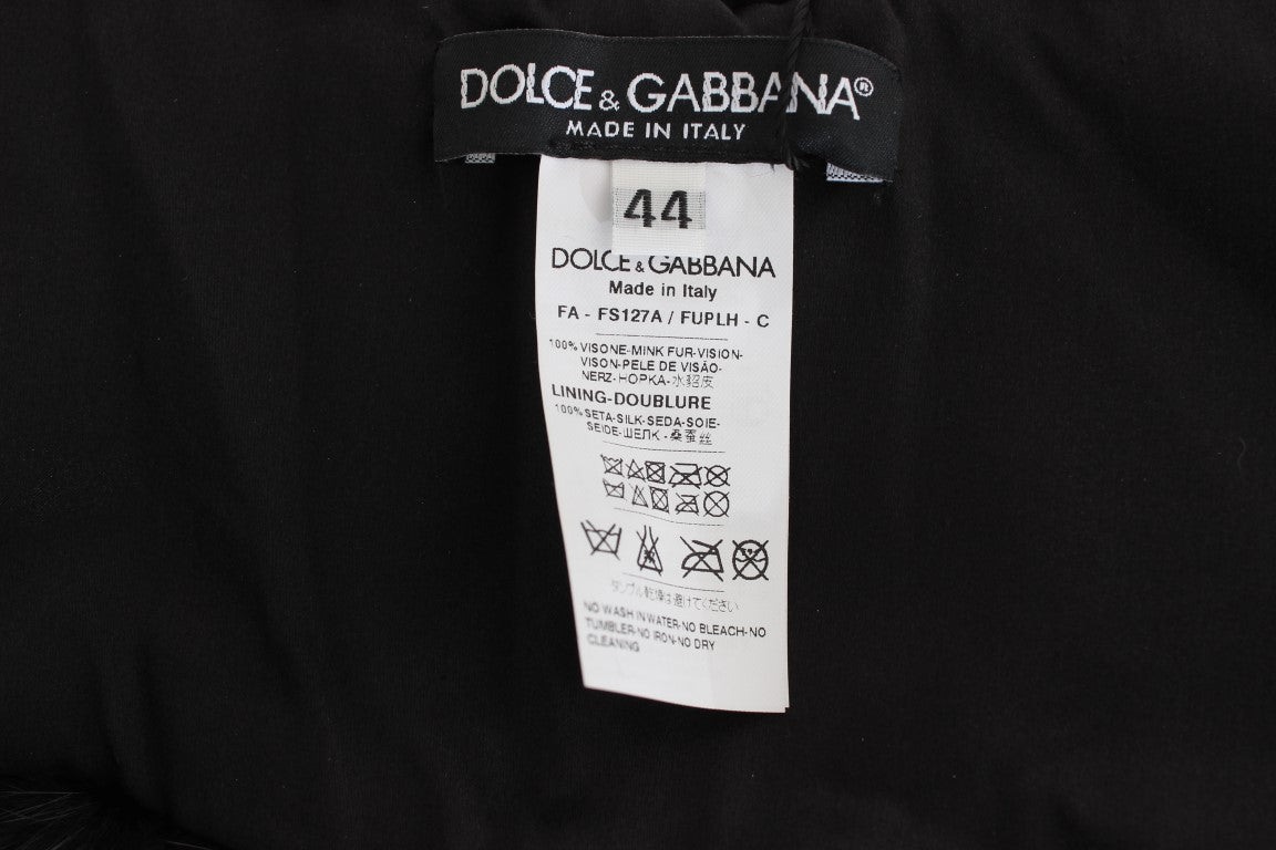 Dolce & Gabbana Schulterkragen-Schal aus schwarzem Nerzfell