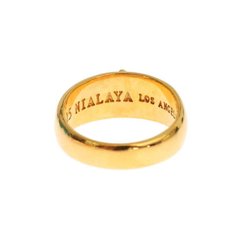 Nialaya Vergulde 925 Zilveren Ring