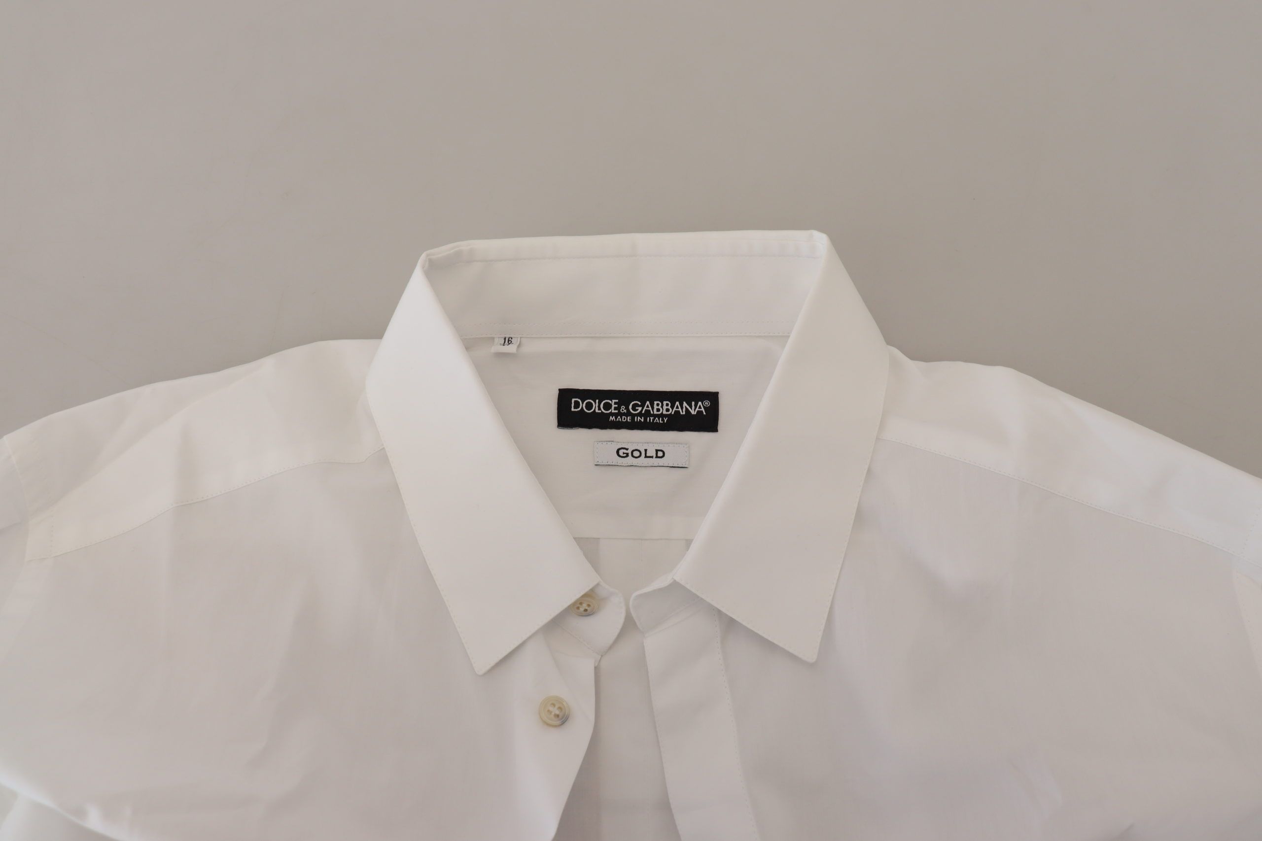 Dolce & Gabbana Weißes Baumwollhemd mit Pfauenfeder-Stickerei und GOLD-Details