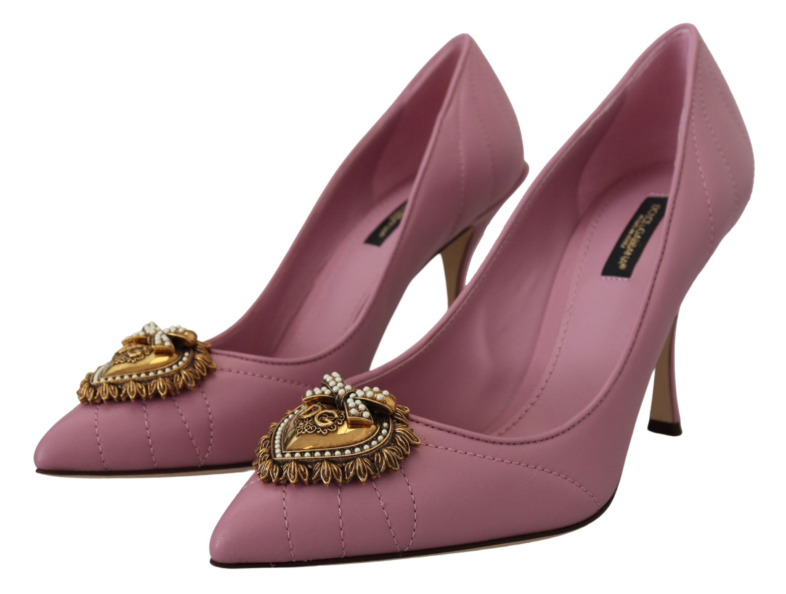 Dolce & Gabbana Roze Leren Hart DEVOTION Naaldhakken Pumps Schoenen