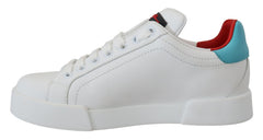 Dolce & Gabbana Weiße Leder-Sneaker Portofino Logo Herz Schuhe