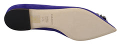 Dolce & Gabbana Lila Wildleder Kristalle Loafer Flats Schuhe
