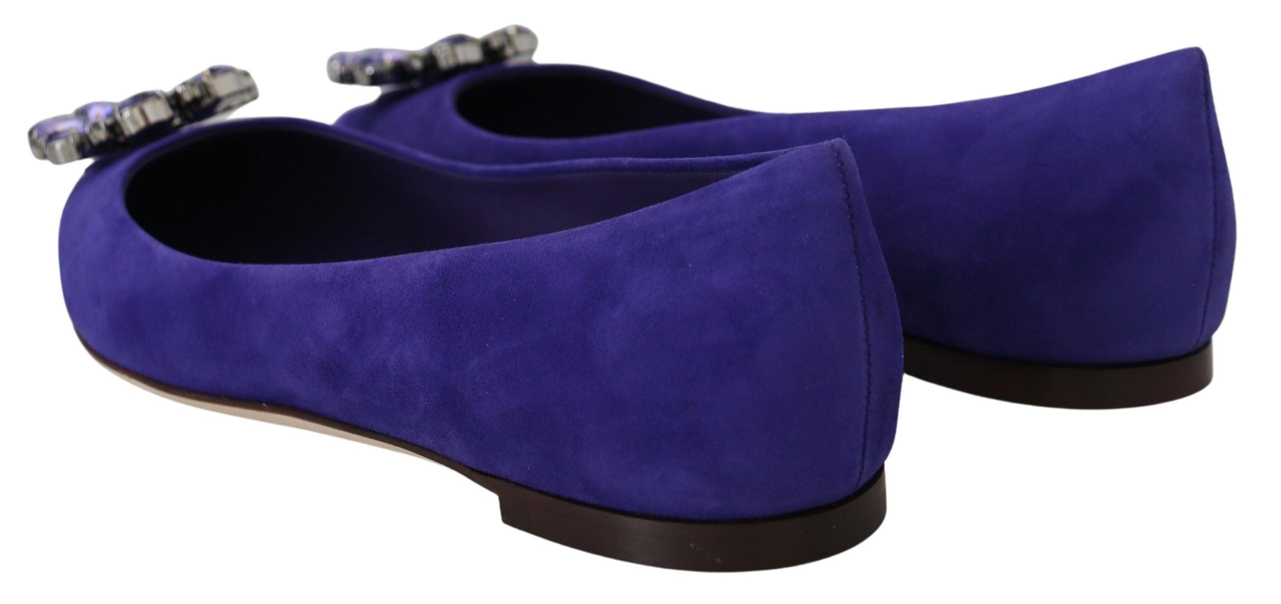 Dolce & Gabbana Lila Wildleder Kristalle Loafer Flats Schuhe