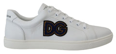 Dolce & Gabbana Witte Leren Casual Sneakers Schoenen met DG-logo