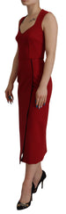 Dolce & Gabbana rotes trägerloses Bodycon-Midikleid mit Herzausschnitt
