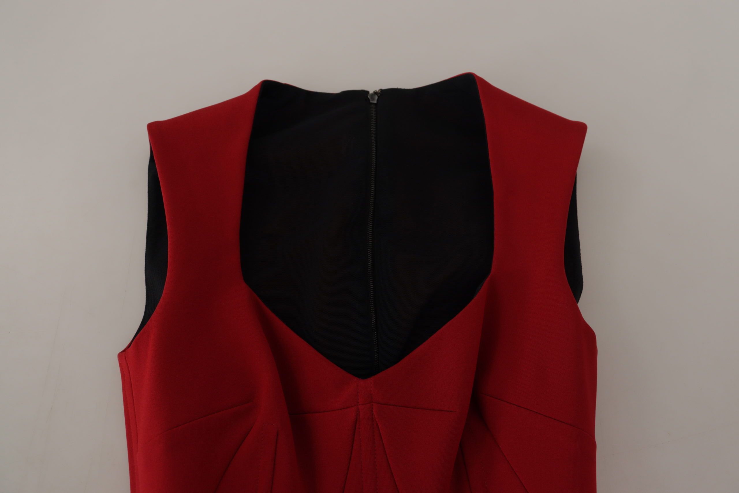 Dolce & Gabbana rotes trägerloses Bodycon-Midikleid mit Herzausschnitt
