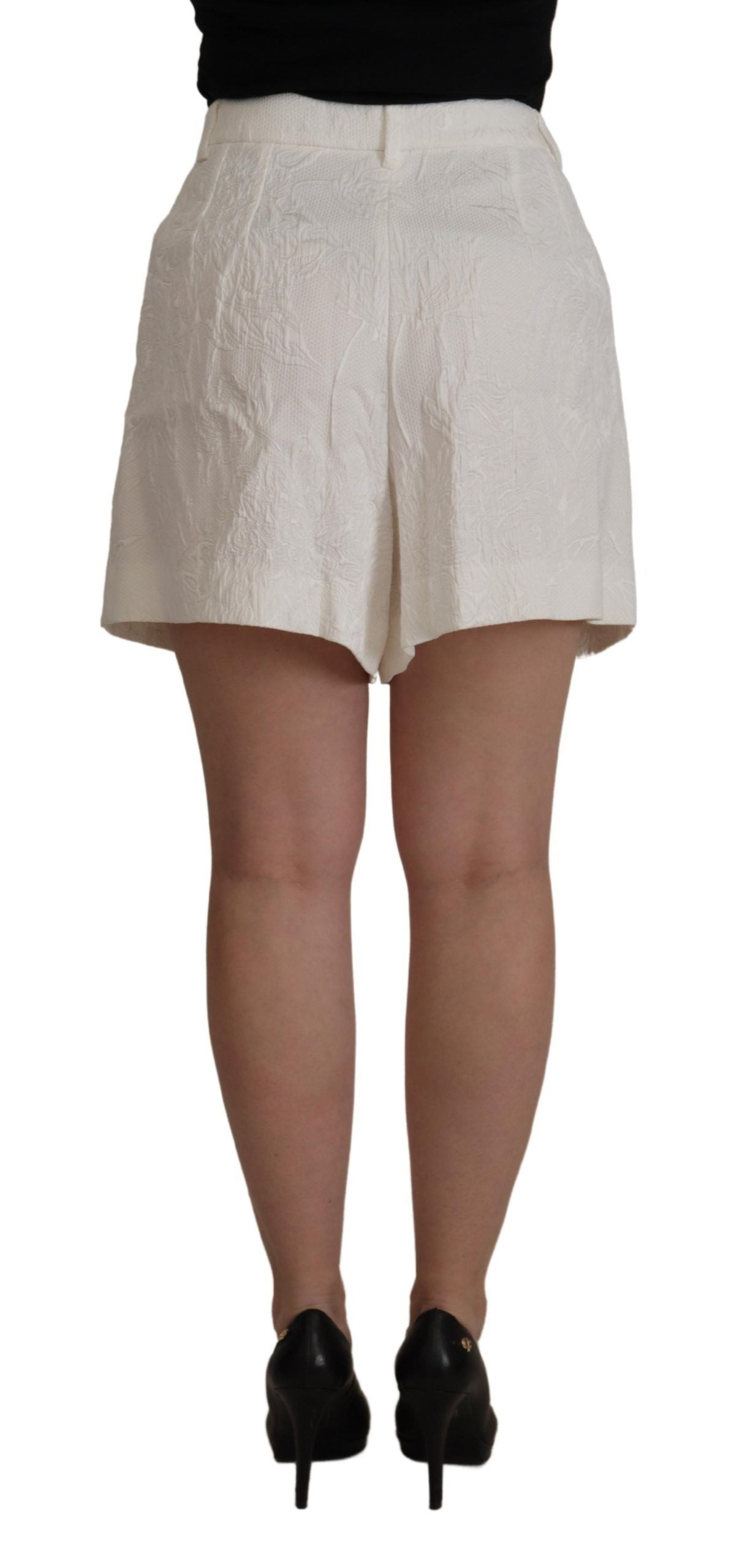 Dolce & Gabbana Weiße High-Waist Culotte-Shorts aus Baumwolle