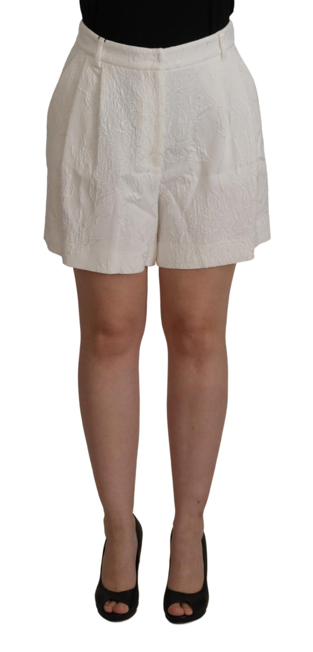 Dolce & Gabbana Weiße High-Waist Culotte-Shorts aus Baumwolle