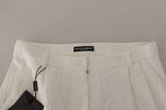 Dolce & Gabbana Weiße High-Waist Culotte-Shorts aus Baumwolle