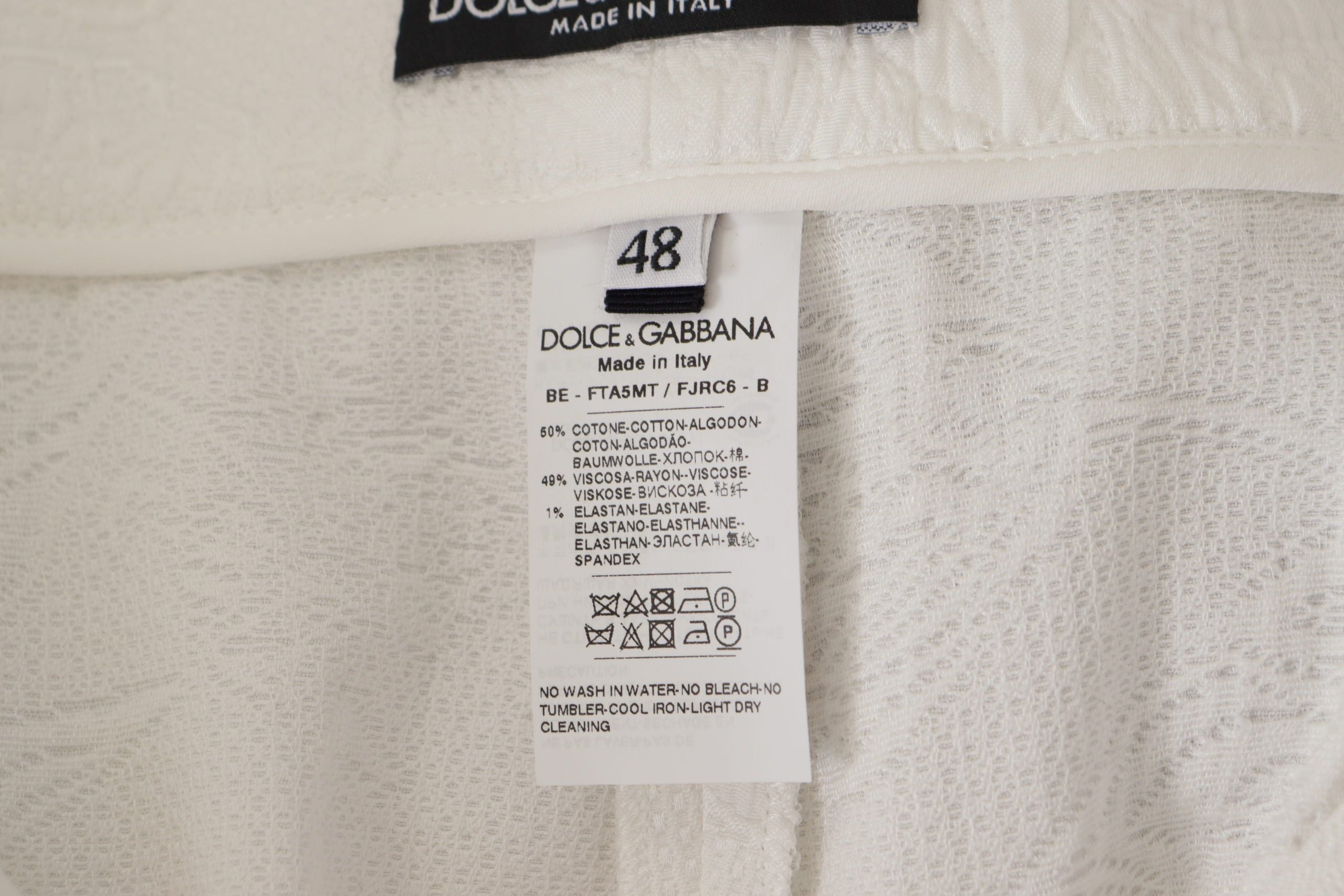 Dolce & Gabbana Weiße High-Waist Culotte-Shorts aus Baumwolle