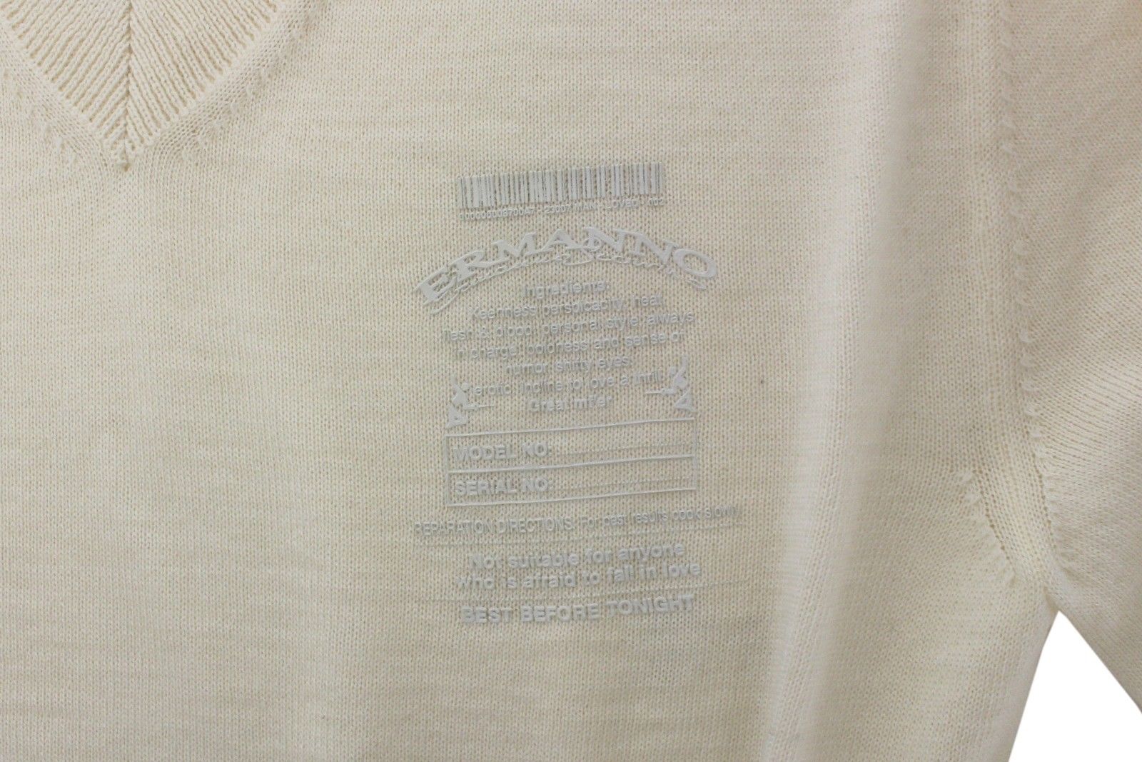 Ermanno Scervino Off-White Wolblend V-hals Pullover Trui