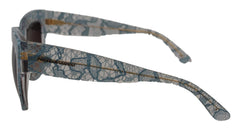 Dolce & Gabbana Blaue Spitze Azetat Kristall Schmetterling DG4231 Sonnenbrille
