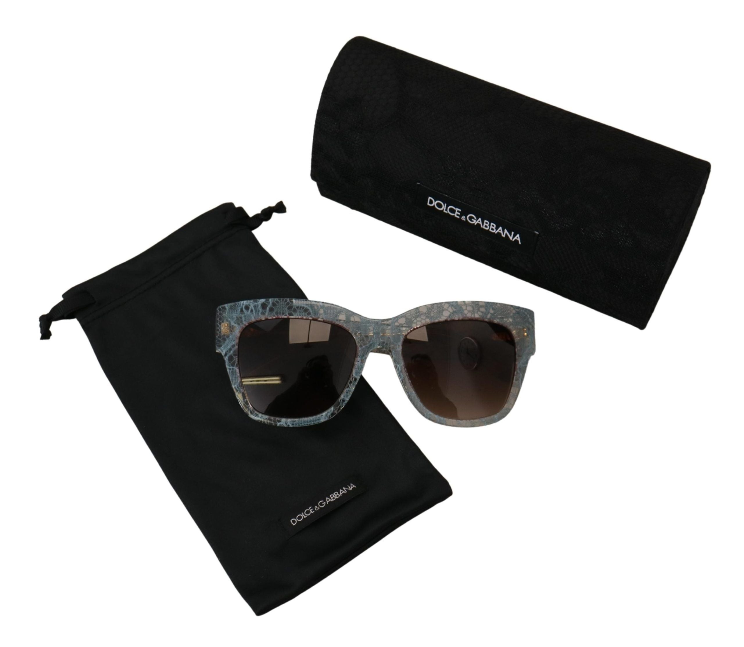 Dolce & Gabbana Blaue Spitze Azetat Kristall Schmetterling DG4231 Sonnenbrille