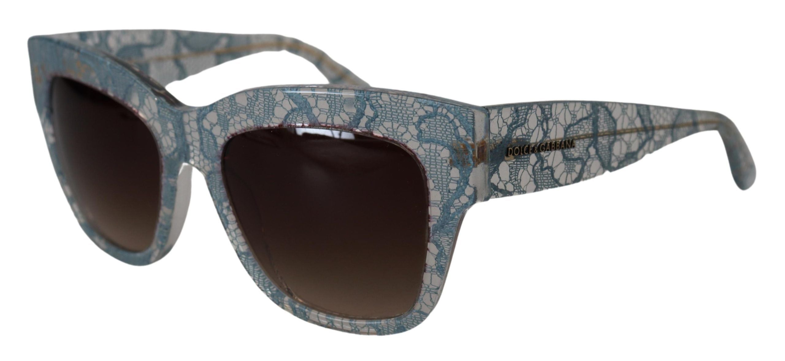 Dolce & Gabbana Blaue Spitze Azetat Kristall Schmetterling DG4231 Sonnenbrille