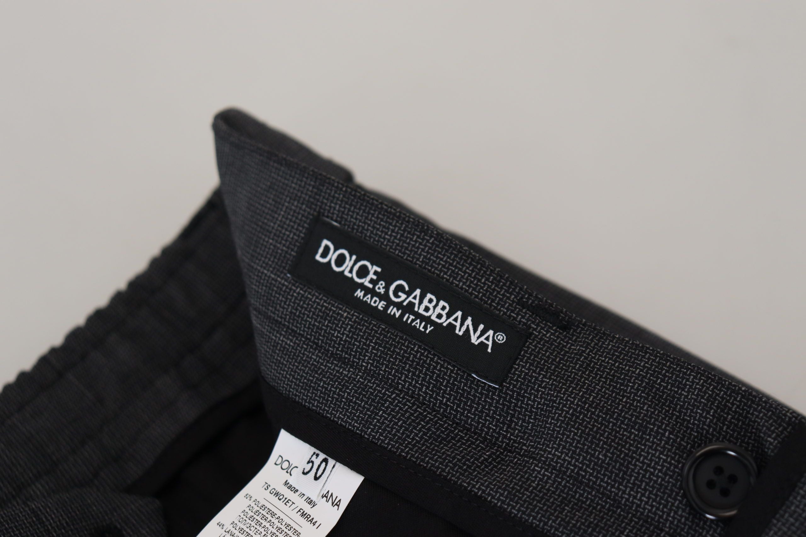 Dolce & Gabbana Graue Karierte Cargo-Hose Stretchhose