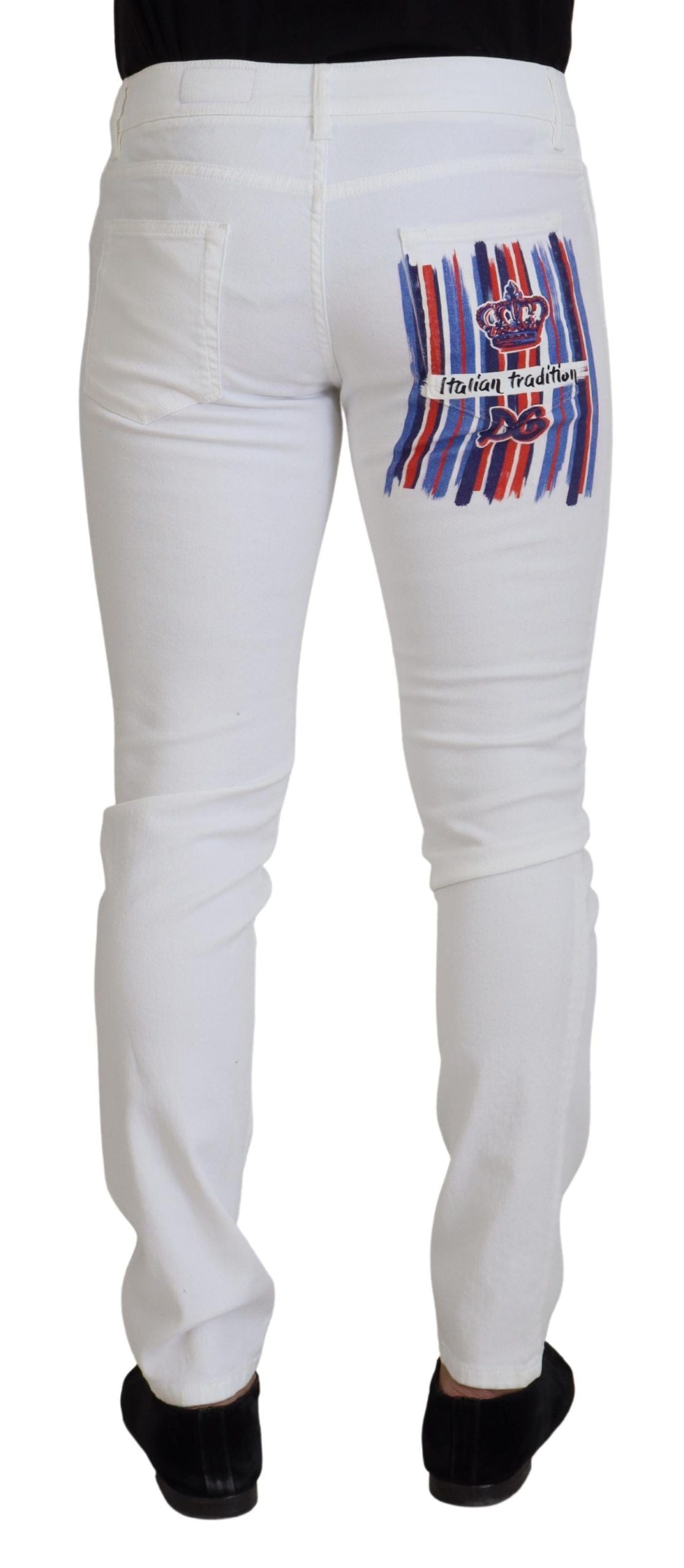 Dolce & Gabbana Weiße Slim Skinny Stretch-Jeans aus Baumwolle
