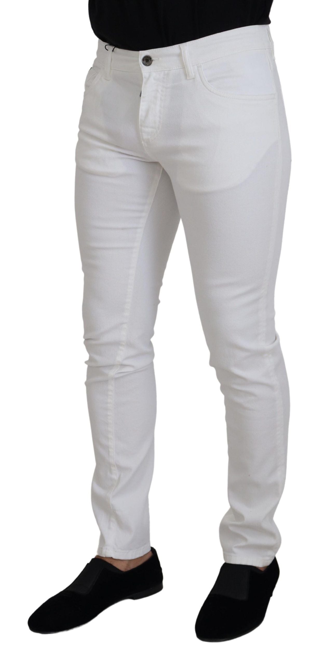 Dolce & Gabbana Weiße Slim Skinny Stretch-Jeans aus Baumwolle