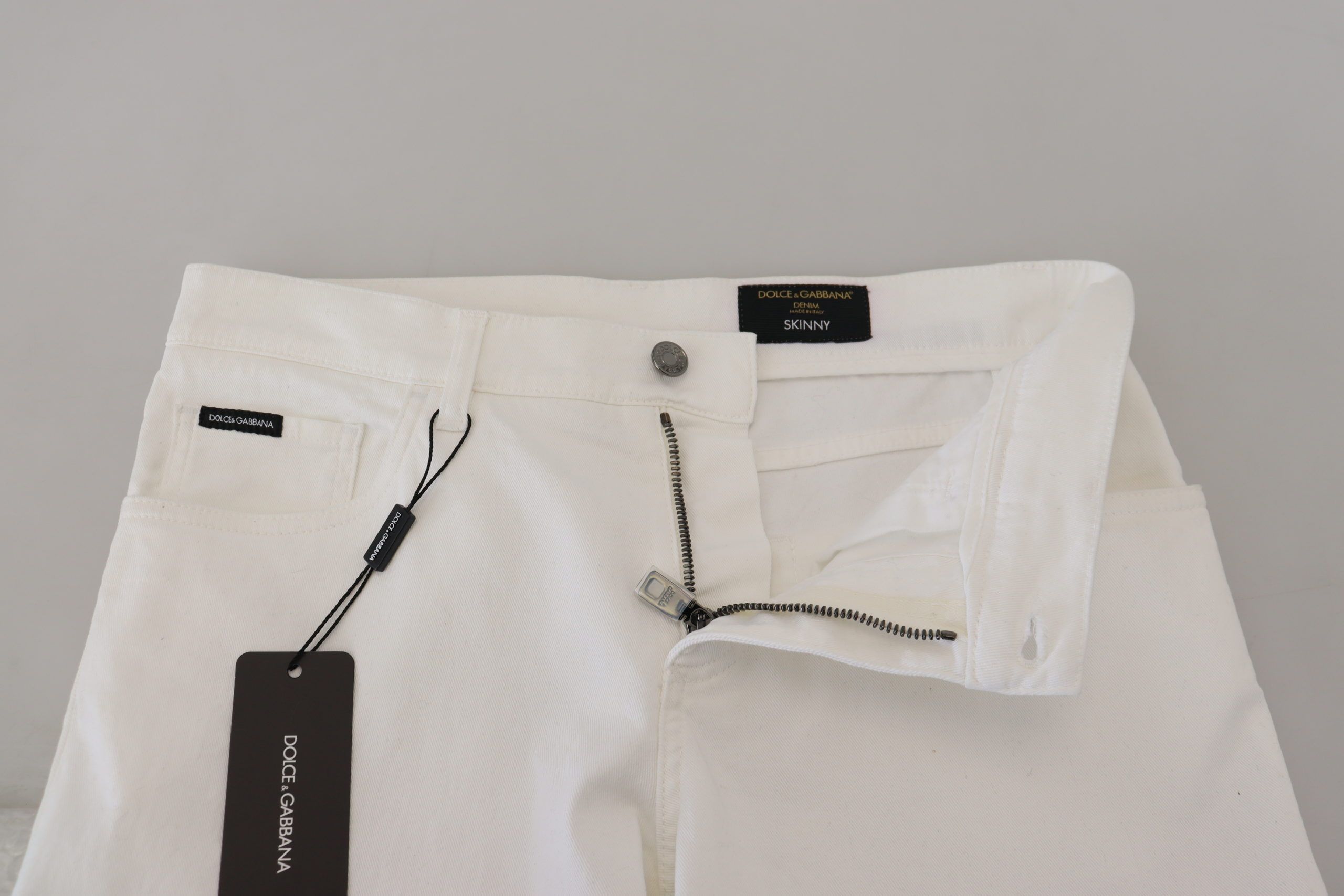 Dolce & Gabbana Weiße Slim Skinny Stretch-Jeans aus Baumwolle
