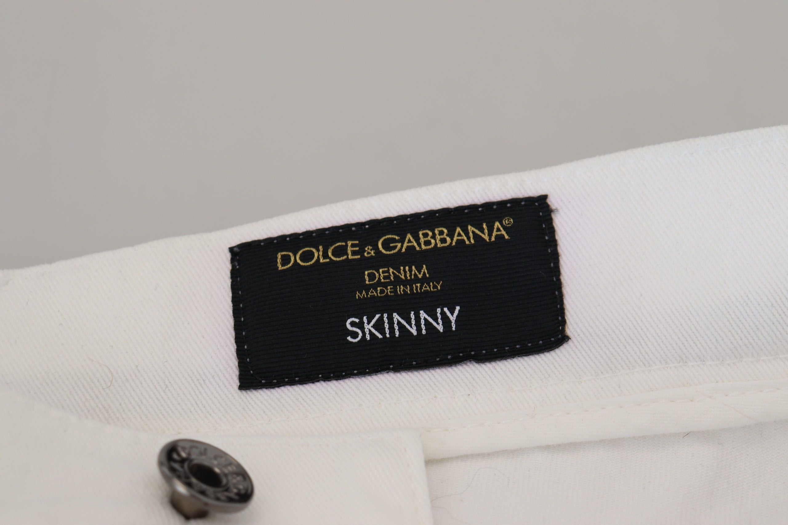 Dolce & Gabbana Weiße Slim Skinny Stretch-Jeans aus Baumwolle