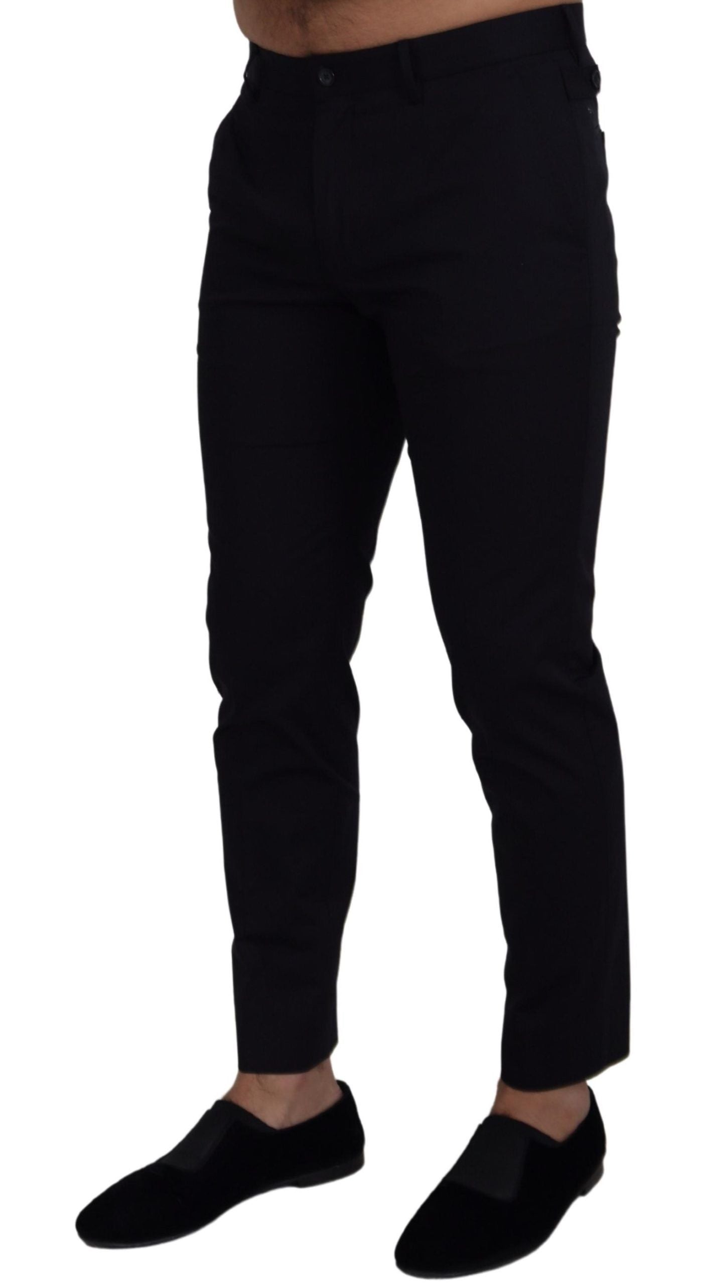 Dolce & Gabbana Blaue Slim Chino-Hose aus Stretch-Baumwolle