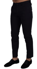 Dolce & Gabbana Blaue Slim Chino-Hose aus Stretch-Baumwolle