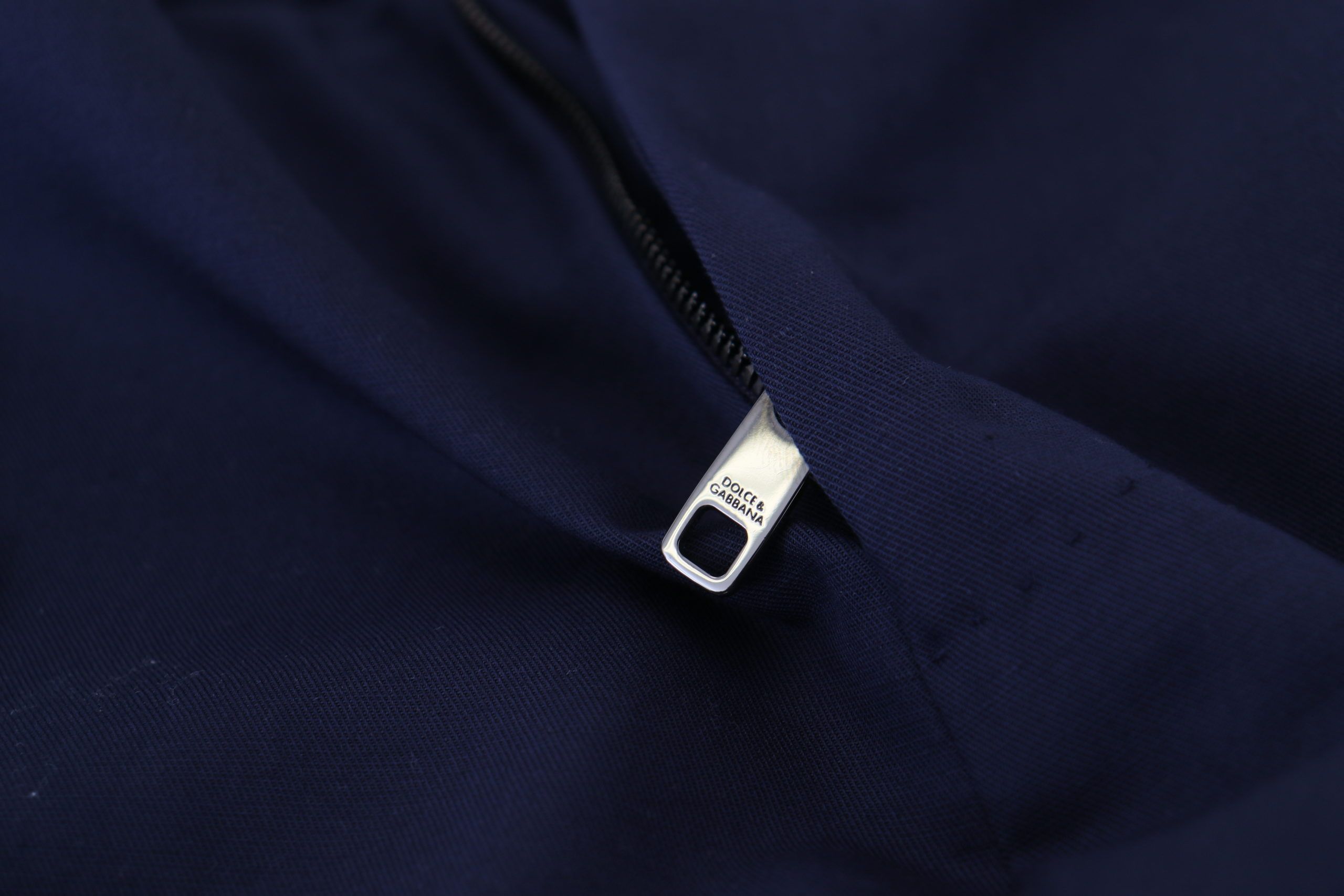 Dolce & Gabbana Blaue Leinen-Baumwoll-Slim-Hose Chino